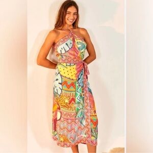 FARM Rio Wrap Midi Dress - worn once!